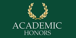 A green background with the words academic honors in white.