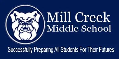 A logo for mill creek middle school.