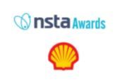 A logo of shell and the nsta awards